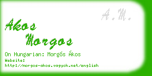 akos morgos business card